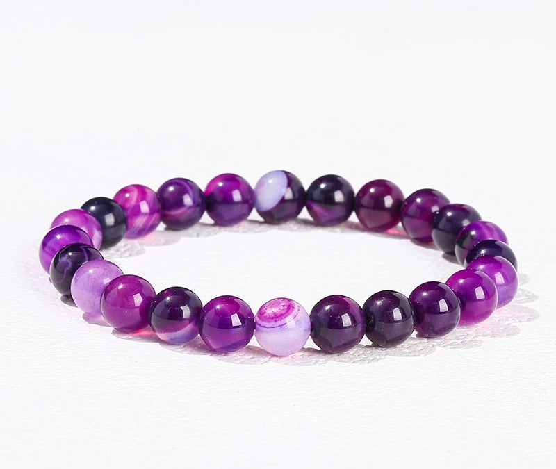Bracelet Agate Dentelle Violette