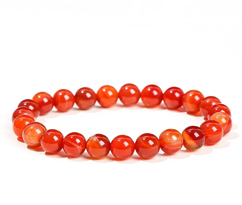 Bracelet Agate Rayée Rouge