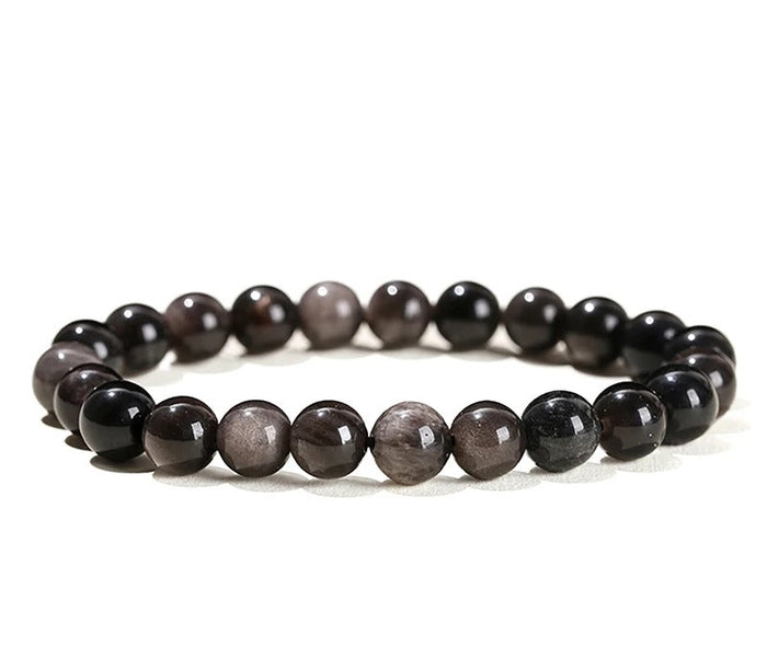 Bracelet Obsidienne Argentée